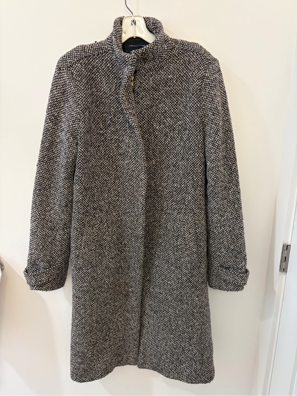 French Connection Gray Tweed Pea Coat